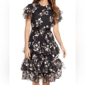 Rachel Parcell black floral lace dress